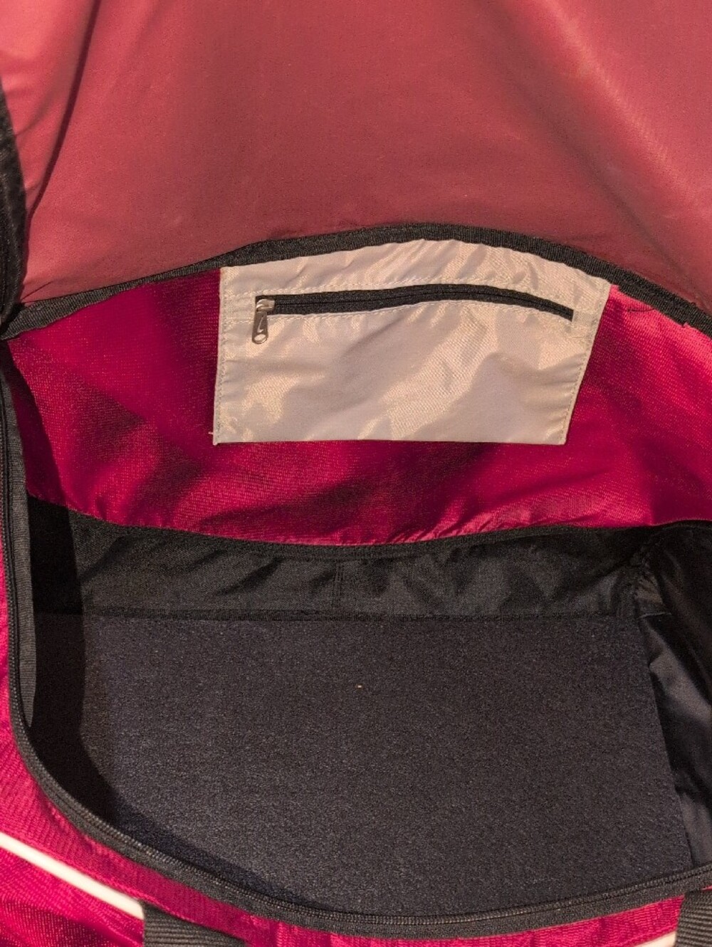 Nike Maroon and Black Duffel with White Swoosh Removable Crossbody Strap - Picture 9 of 13